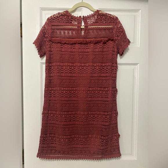 Anthropologie short sleeve dress. Maroone/ burgundy coloring. Worn once Size XS - Picture 1 of 3